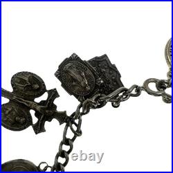 VINTAGE Sterling Silver Charm Bracelet 15 Charms Germany Religious Theme 59.3g VINTAGE Sterling Silver Charm Bracelet 15 Charms Germany Religious Theme 59.3g