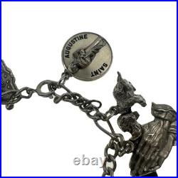VINTAGE Sterling Silver Charm Bracelet 15 Charms Germany Religious Theme 59.3g VINTAGE Sterling Silver Charm Bracelet 15 Charms Germany Religious Theme 59.3g
