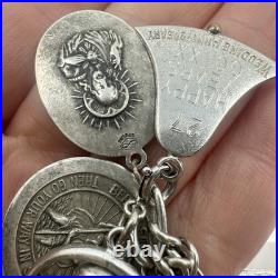 VINTAGE Sterling Silver Charm Bracelet 15 Charms Germany Religious Theme 59.3g VINTAGE Sterling Silver Charm Bracelet 15 Charms Germany Religious Theme 59.3g