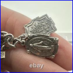 VINTAGE Sterling Silver Charm Bracelet 15 Charms Germany Religious Theme 59.3g VINTAGE Sterling Silver Charm Bracelet 15 Charms Germany Religious Theme 59.3g