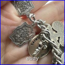 VINTAGE Sterling Silver Charm Bracelet 15 Charms Germany Religious Theme 59.3g VINTAGE Sterling Silver Charm Bracelet 15 Charms Germany Religious Theme 59.3g