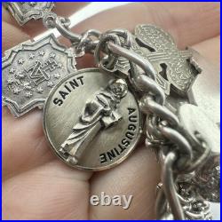 VINTAGE Sterling Silver Charm Bracelet 15 Charms Germany Religious Theme 59.3g VINTAGE Sterling Silver Charm Bracelet 15 Charms Germany Religious Theme 59.3g