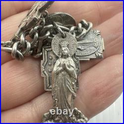 VINTAGE Sterling Silver Charm Bracelet 15 Charms Germany Religious Theme 59.3g VINTAGE Sterling Silver Charm Bracelet 15 Charms Germany Religious Theme 59.3g