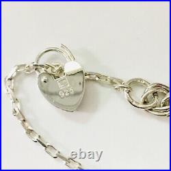 VINTAGE Sterling Silver Heavy Double Curb Charm Bracelet 1969-70 Hallmarked 13g