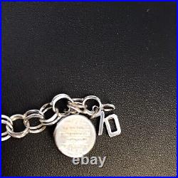 VNT 925 Sterling DBL LINK CHARM BRACELET -7 CHARMS Jack Benny Charm 7.5IN