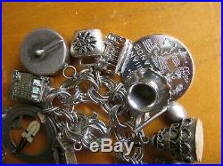 VTG Mother of all Sterling Silver Charm Bracelet Travel Abacus Working LV Slot