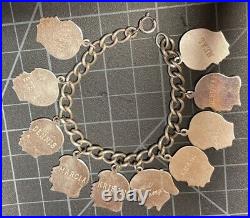 VTG Set 10 Sterling Silver Charm Bracelet Boy Girl Head Silhouette Names 7