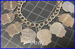 VTG Set 10 Sterling Silver Charm Bracelet Boy Girl Head Silhouette Names 7