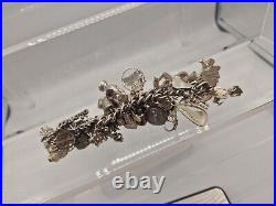 VTG Sterling Silver Charm Bracelet, sterling Approx 52 charms Including Disney