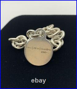 VTG Tiffany & Co. Sterling Silver Round Tag Charm Chain Bracelet Authentic 33.3g