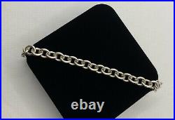 VTG Tiffany & Co. Sterling Silver Round Tag Charm Chain Bracelet Authentic 33.3g