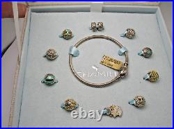 Very Rare Chamilia Peace On Earth Sterling Silver Bracelet Set With Charms -bo