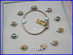 Very Rare Chamilia Peace On Earth Sterling Silver Bracelet Set With Charms -bo