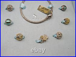 Very Rare Chamilia Peace On Earth Sterling Silver Bracelet Set With Charms -bo