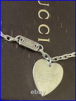 Very Rare Genuine Gucci Delicate Silver Charm Bracelet & 6 Charms Pouch & Box