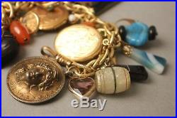 Victorian to Vintage Gold-Fill & Silver Fob Charm Bracelet