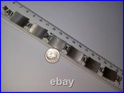 Vint Oxidized 925, Blue Enamel Flower Panel Link Bracelet 1/2 X 6 3/4, 53.1 G
