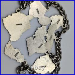Vintage 1940-50s Sterling Silver 925 Hawaiian Tourist 7 Charms Bracelet 7