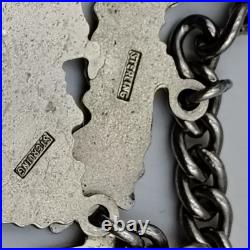 Vintage 1940-50s Sterling Silver 925 Hawaiian Tourist 7 Charms Bracelet 7