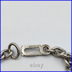 Vintage 1940-50s Sterling Silver 925 Hawaiian Tourist 7 Charms Bracelet 7
