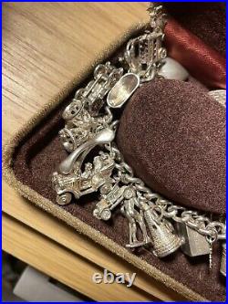 Vintage (1960/70s) Stunning Sterling Silver Charm Bracelet. Heart Lock
