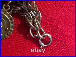 Vintage 1960s Sterling Silver Charm Bracelet 25 Charms Travel Moveable 69.7 Gr