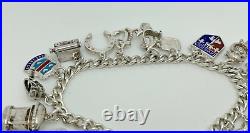 Vintage 1961 English Sterling Silver Charm Bracelet + 18 Charms