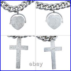 Vintage 1973 sterling silver charm bracelet, 11 charms and heart padlock, bear