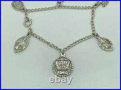 Vintage 1975 Celtic Art Industries Scottish Iona Sterling Silver Charm Bracelet