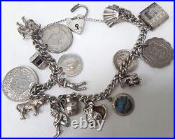 Vintage 1979 Silver Charm Bracelet with 15 Charms