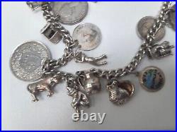 Vintage 1979 Silver Charm Bracelet with 15 Charms