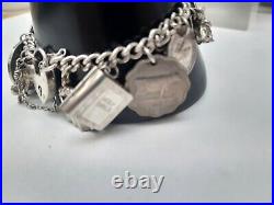 Vintage 1979 Silver Charm Bracelet with 15 Charms