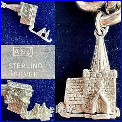 Vintage (1980s) Sterling Silver Charm Bracelet With Superb Opening Charms (70g)