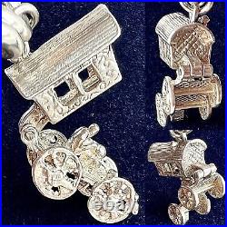 Vintage (1980s) Sterling Silver Charm Bracelet With Superb Opening Charms (70g)