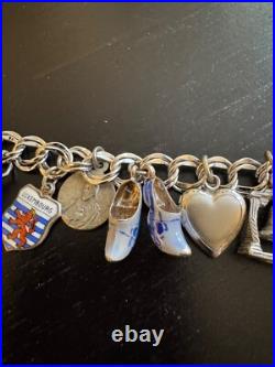 Vintage 6 1/2 Sterling Silver Charm Bracelet 23 g Salzburg, Luxembourg, Munchen Vintage 6 1/2 Sterling Silver Charm Bracelet 23 g Salzburg, Luxembourg, Munchen