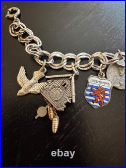 Vintage 6 1/2 Sterling Silver Charm Bracelet 23 g Salzburg, Luxembourg, Munchen Vintage 6 1/2 Sterling Silver Charm Bracelet 23 g Salzburg, Luxembourg, Munchen