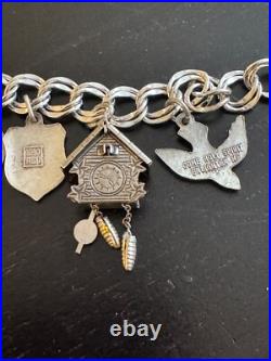 Vintage 6 1/2 Sterling Silver Charm Bracelet 23 g Salzburg, Luxembourg, Munchen Vintage 6 1/2 Sterling Silver Charm Bracelet 23 g Salzburg, Luxembourg, Munchen