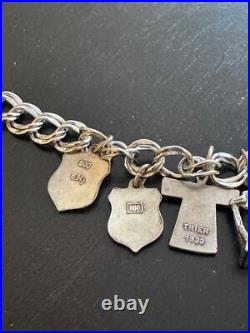 Vintage 6 1/2 Sterling Silver Charm Bracelet 23 g Salzburg, Luxembourg, Munchen Vintage 6 1/2 Sterling Silver Charm Bracelet 23 g Salzburg, Luxembourg, Munchen