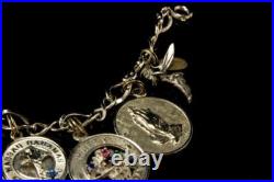 Vintage 9 Charms Dog Fairy Heard Prey Happy Birthday Sterling Bracelet Mr Vintage 9 Charms Dog Fairy Heard Prey Happy Birthday Sterling Bracelet Mr