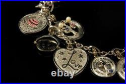 Vintage 9 Charms Dog Fairy Heard Prey Happy Birthday Sterling Bracelet Mr Vintage 9 Charms Dog Fairy Heard Prey Happy Birthday Sterling Bracelet Mr