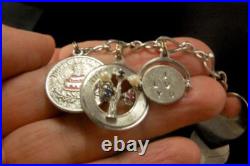 Vintage 9 Charms Dog Fairy Heard Prey Happy Birthday Sterling Bracelet Mr Vintage 9 Charms Dog Fairy Heard Prey Happy Birthday Sterling Bracelet Mr