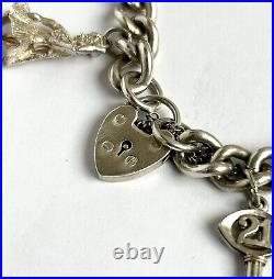 Vintage 925 Silver Charm Bracelet / Opening Charms / Birmingham 1973 64 Gram