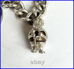 Vintage 925 Silver Charm Bracelet / Opening Charms / Birmingham 1973 64 Gram