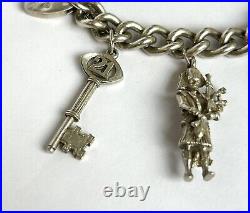 Vintage 925 Silver Charm Bracelet / Opening Charms / Birmingham 1973 64 Gram