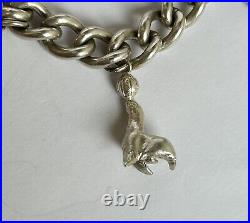 Vintage 925 Silver Charm Bracelet / Opening Charms / Birmingham 1973 64 Gram