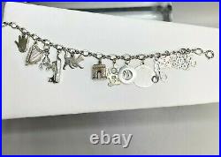 Vintage 925 Sterling Silver Charm Bracelet Some James Avery Charms