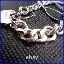 Vintage 925 Sterling Silver Charm Bracelet With 8 Silver Charms Vintage 925 Sterling Silver Charm Bracelet With 8 Silver Charms
