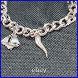 Vintage 925 Sterling Silver Charm Bracelet With 8 Silver Charms Vintage 925 Sterling Silver Charm Bracelet With 8 Silver Charms