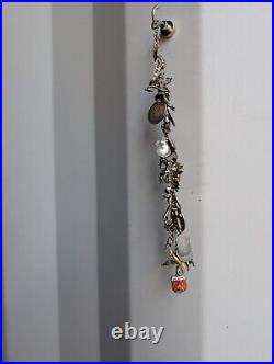 Vintage Antique Charm Bracelet Chain 925 Sterling Silver 36 Charms 18cm Long