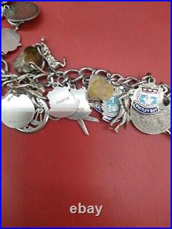 Vintage Antique Silver Charm Bracelet